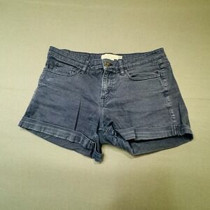 HM LOGG Womens Dark Wash Denim Cuffed Shorts Size 8 Blue Stretch Jean Shorts